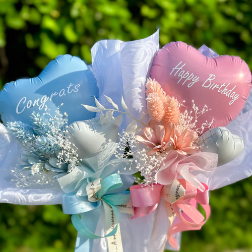 バルーンブーケ 選べる3色ミニブーケ 母の日 誕生日 発表会 結婚