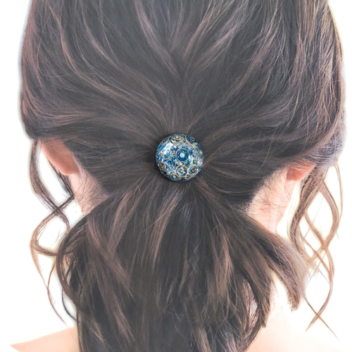 雨の波紋モチーフのレジンヘアゴム ヘアゴム soda blue 通販