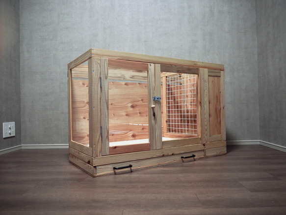 インテリアにとけこむ ハンドメイド 無垢材ペットゲージ　サークル　動物　フェレット　チンチラ 新型 ふくろう用輸送箱（キャリーケース） 「Owl shipping box」Sサイズ　猛禽 H2672067646(20400円)