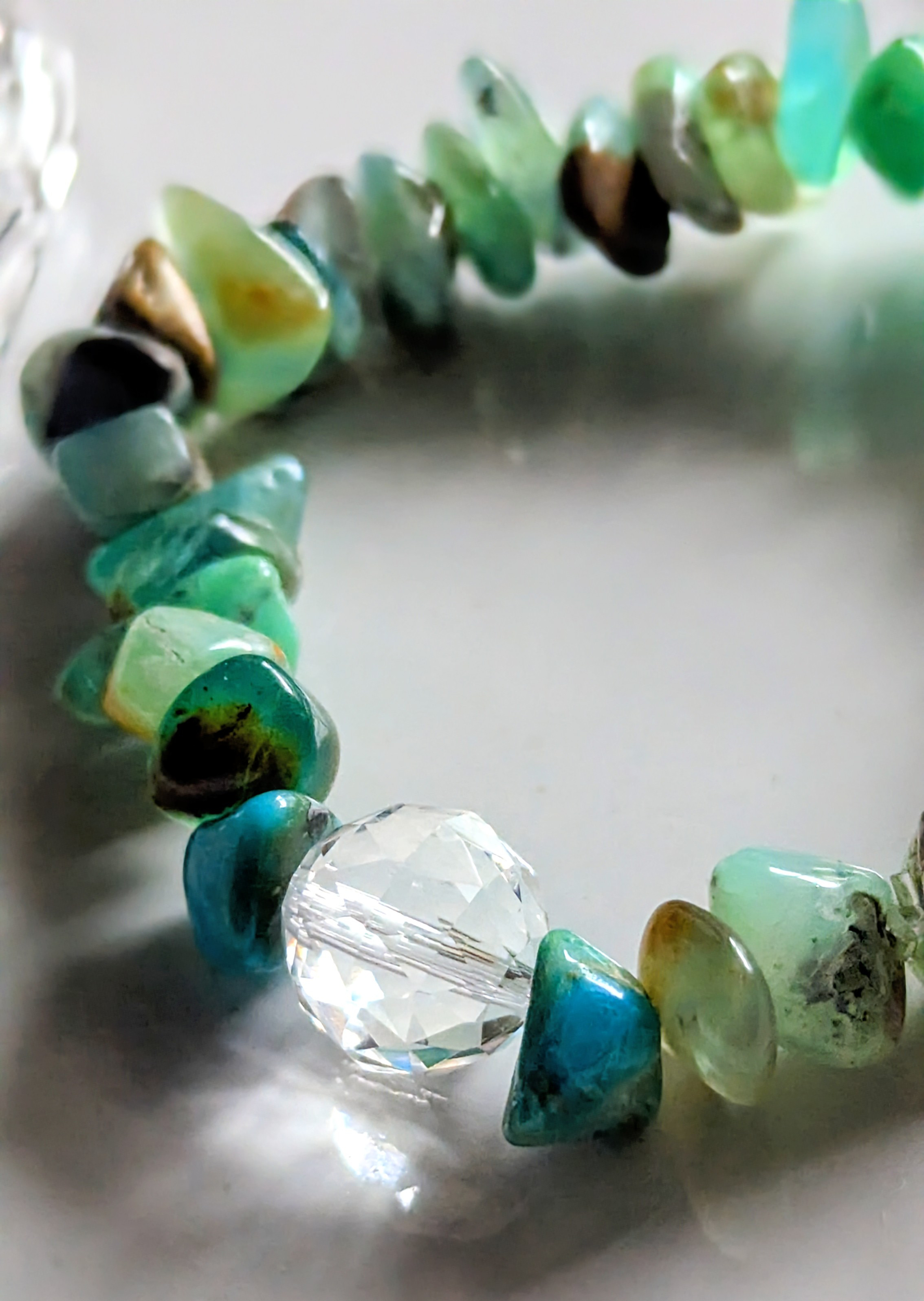 ✨ネガティブデトックスに✨ブルーオパール（コモンオパール）のブレスレット&クリアクォーツのブレスレットの2本セット