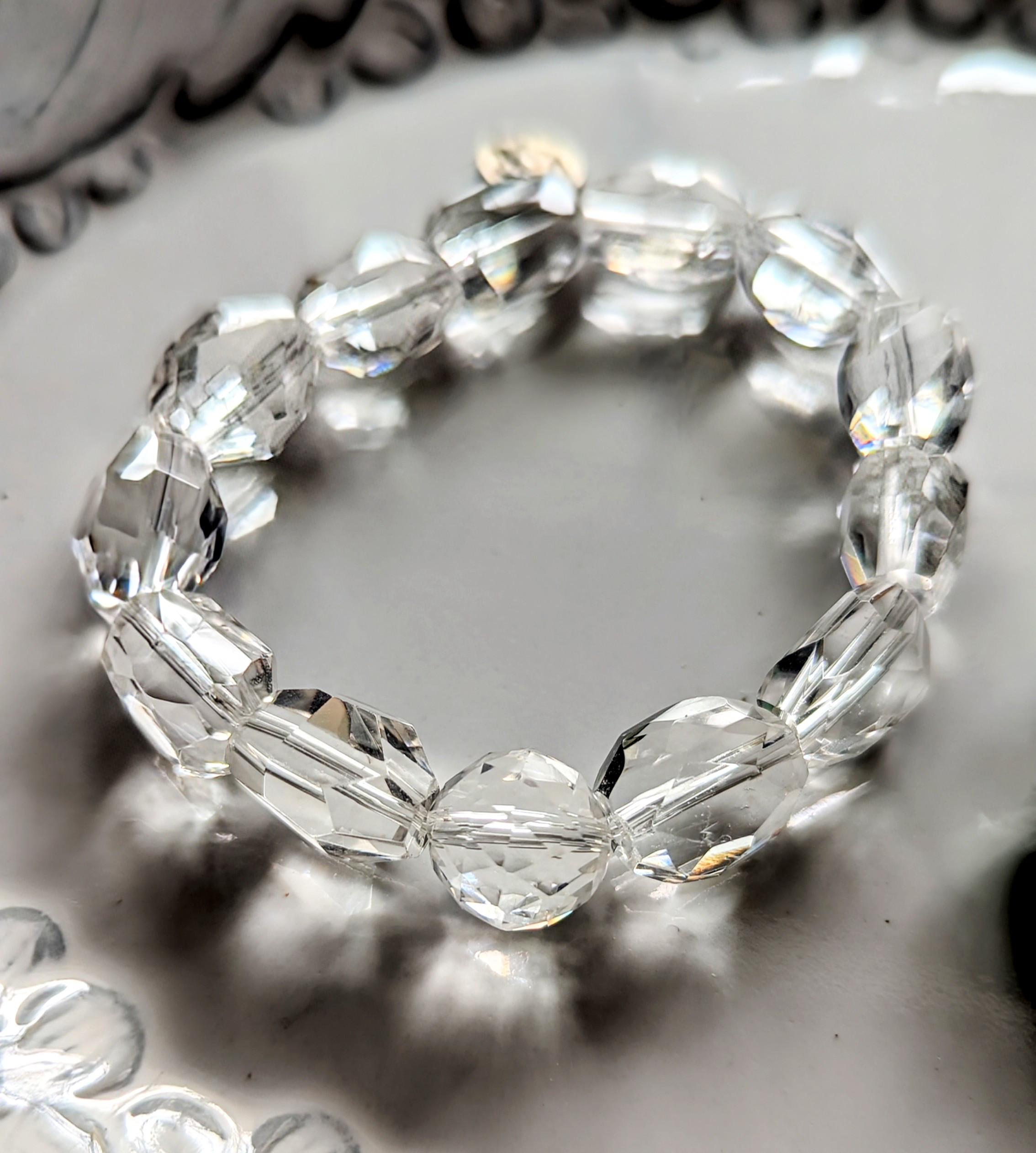 ✨ネガティブデトックスに✨ブルーオパール（コモンオパール）のブレスレット&クリアクォーツのブレスレットの2本セット