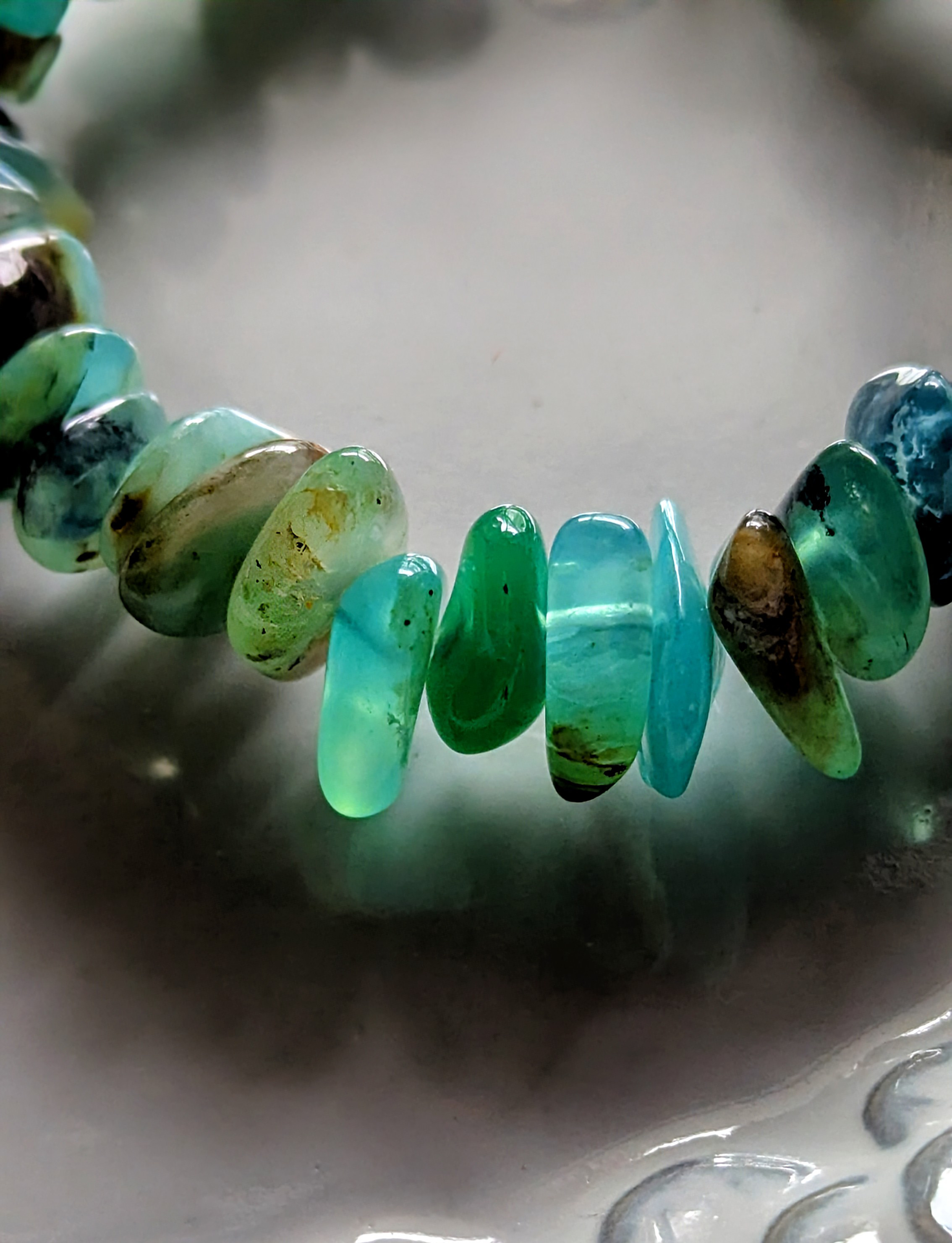 ✨ネガティブデトックスに✨ブルーオパール（コモンオパール）のブレスレット&クリアクォーツのブレスレットの2本セット