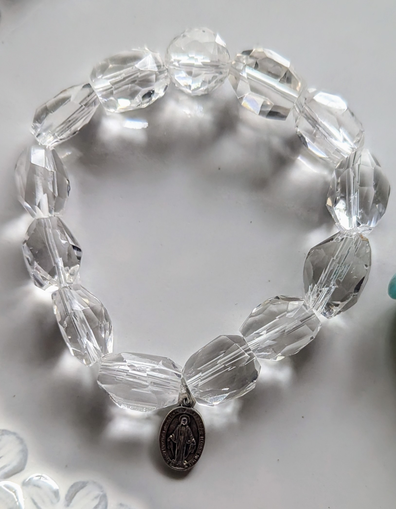 ✨ネガティブデトックスに✨ブルーオパール（コモンオパール）のブレスレット&クリアクォーツのブレスレットの2本セット