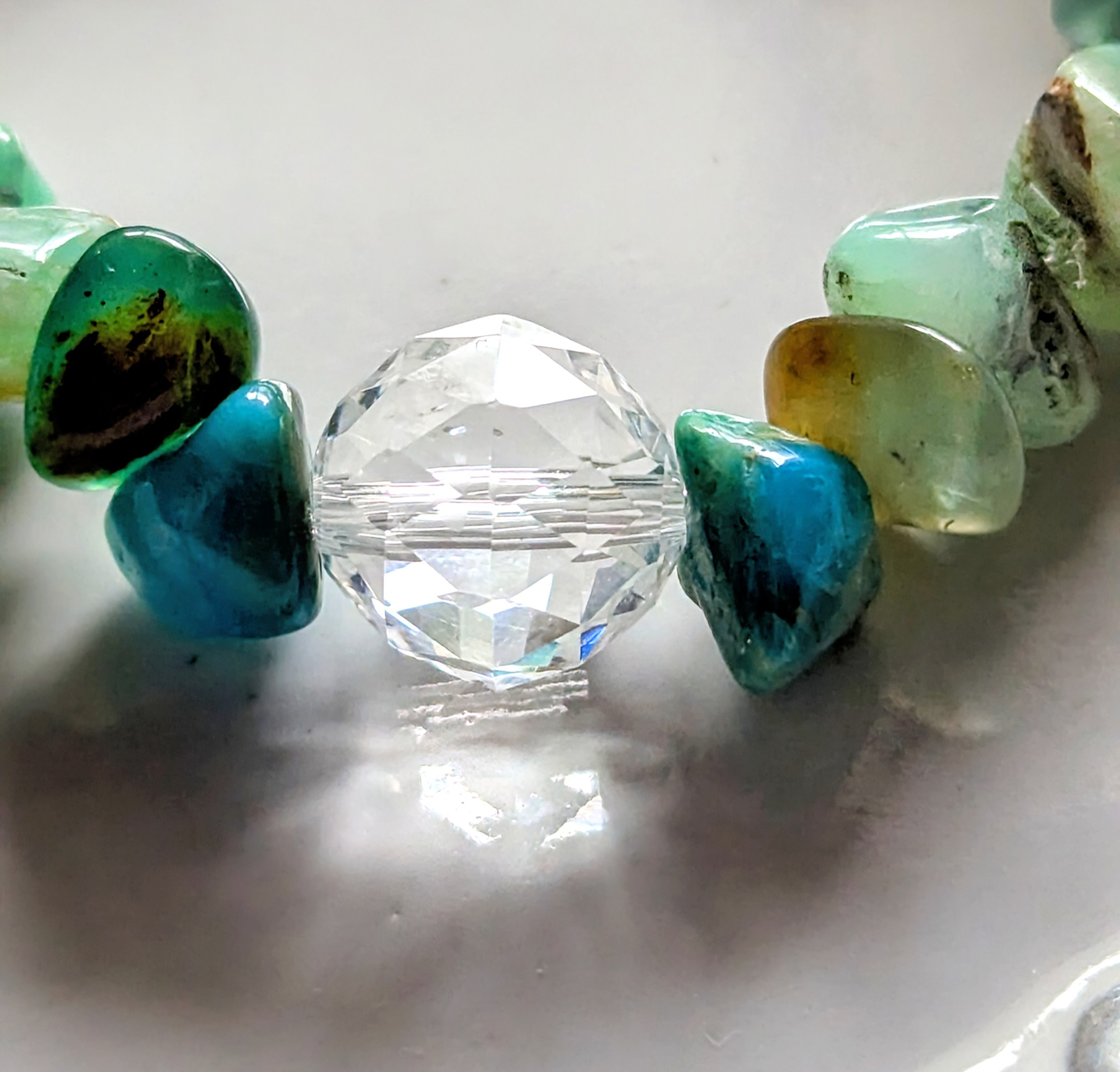 ✨ネガティブデトックスに✨ブルーオパール（コモンオパール）のブレスレット&クリアクォーツのブレスレットの2本セット