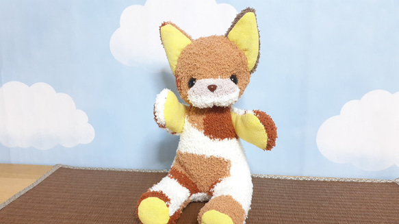 グレーの猫ちゃん(男の子) ソックキャット ソックモンキー 猫ぬいぐるみ