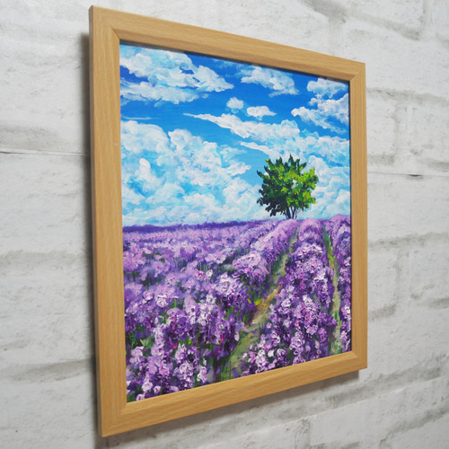 油絵 油彩 油彩画 絵 絵画【青空の下に咲くラベンダー】 油絵 油彩 油彩画 絵 絵画【青空の下に咲くラベンダー】 絵画