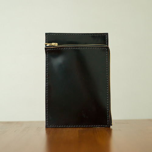 イタリアンレザーコードバンを使用した本革薄型スリムペンケース 一生