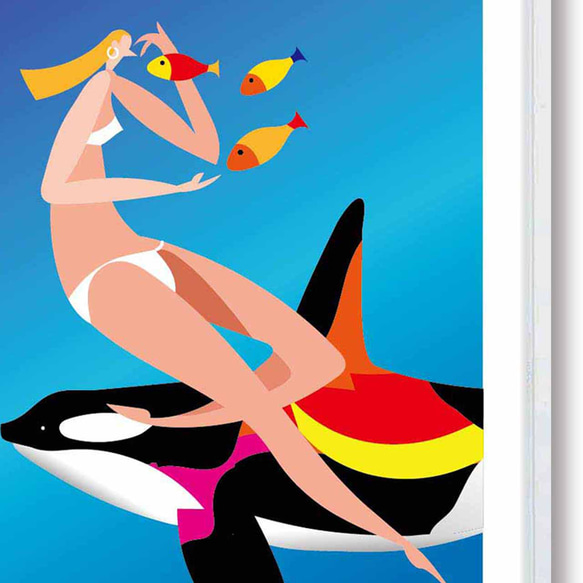 Sea story シャチ イラスト ポスター A4 A3 A2 A1 アート アート