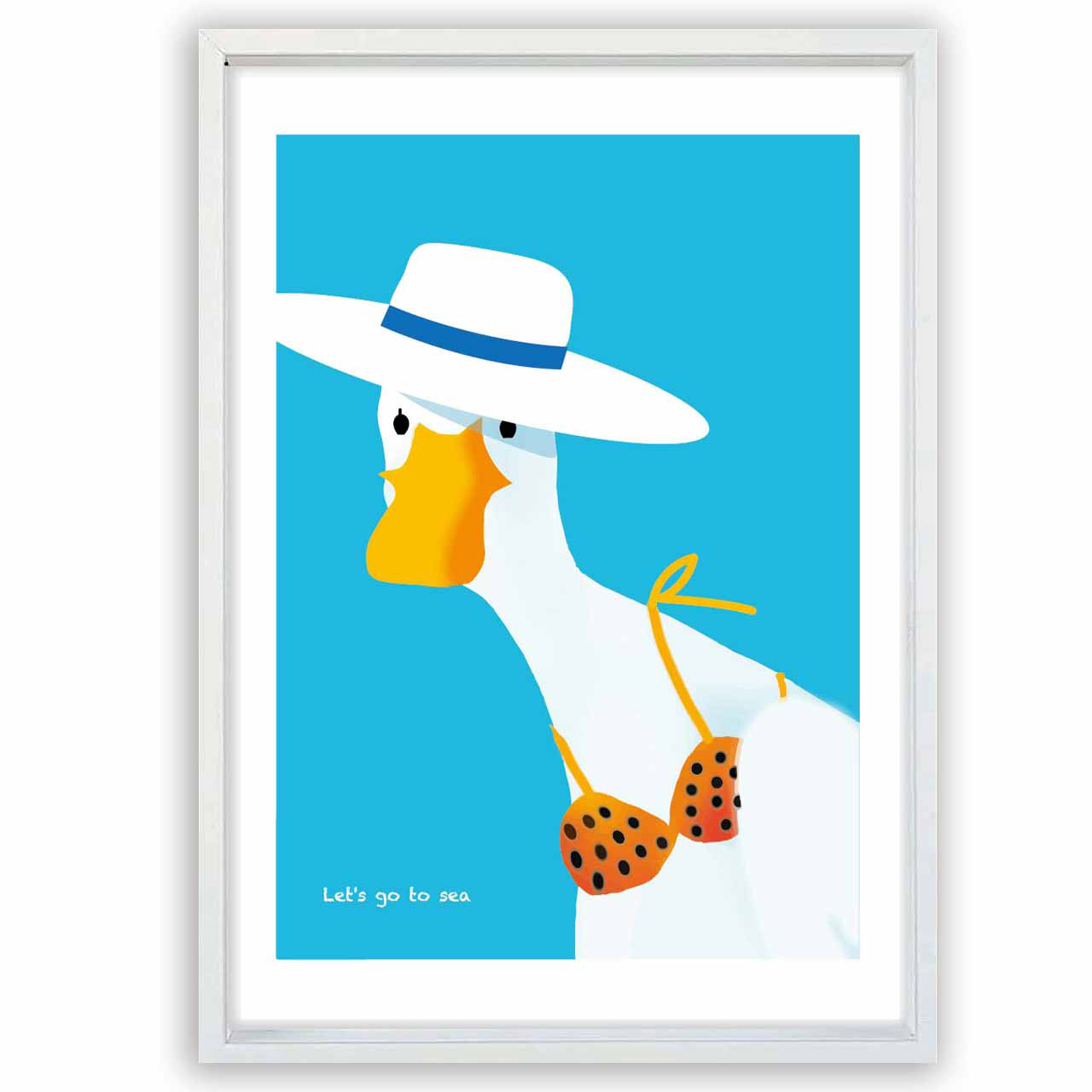 海へ　アヒル　イラスト　ポスター　A4 A3 A2 A1　アート  　アートポスター　sei検索　2936