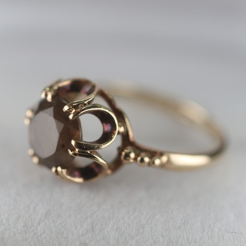 英国 ビンテージ レディース ゴールド 指輪 クォーツ 純金率375 J154