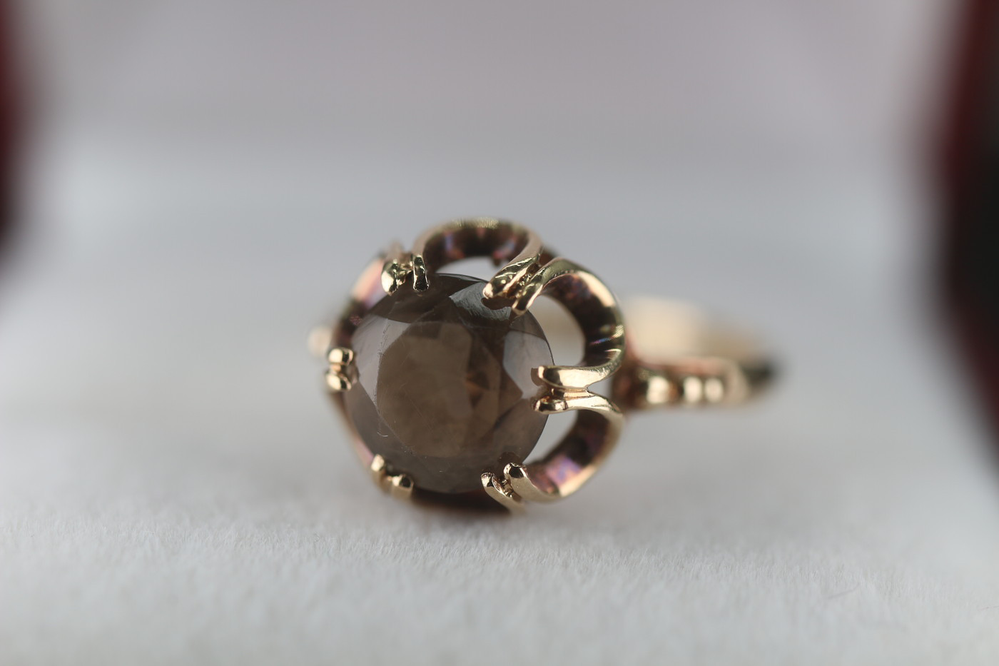 傑作 ゴールド 英国 ビンテージ 天然クォーツ ヴィンテージ 指輪 リング 375 ジュエリー レディース J154