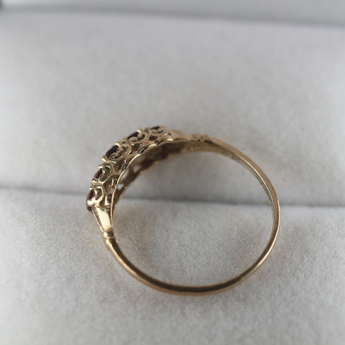 傑作 ゴールド 英国 ビンテージ 天然ガーネット ヴィンテージ 指輪