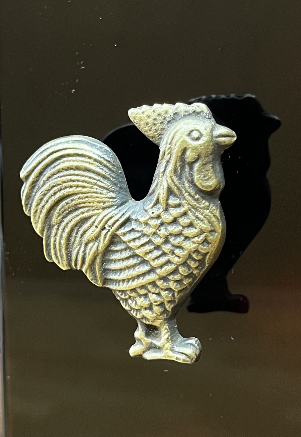 漆塗りアートパネル　/ 曙塗り✖️真鍮の可愛い取手をあしらった作品/ rooster 雄鶏