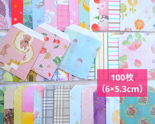 増量中・送料無料】633⭐100 枚(6×5.3cm)⭐ミニ封筒⭐封筒 ポチ