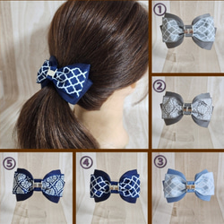 【５cmクリップ】柄リボン　リボンヘアアクセサリー 2枚目の画像