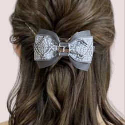 【５cmクリップ】柄リボン　リボンヘアアクセサリー 1枚目の画像