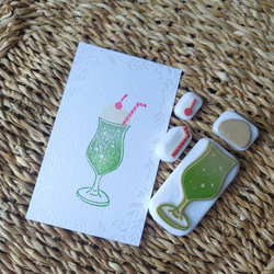 クリームソーダのはんこセット 消しゴムはんこ はんこ スタンプ はんこ