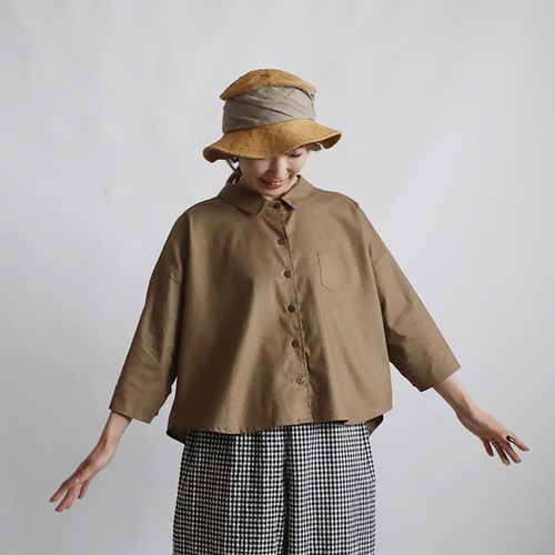 ラスト3 春/最終SALE ギマ擬麻コットン角襟 燕尾裾 幅広 ラスト3 春/最終SALE ギマ擬麻コットン角襟 燕尾裾 幅広