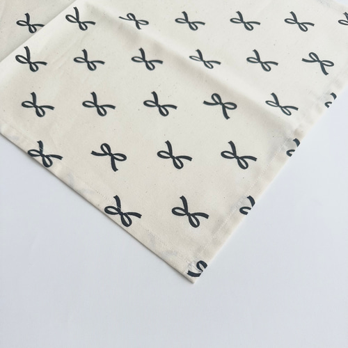 リボンブラック 給食セット 給食袋 ランチョンマット 花柄 巾着袋