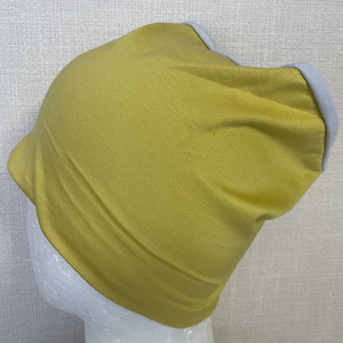 YB1UVカットイエロー&グレーウォーキング用バフ 国内手作りネック  