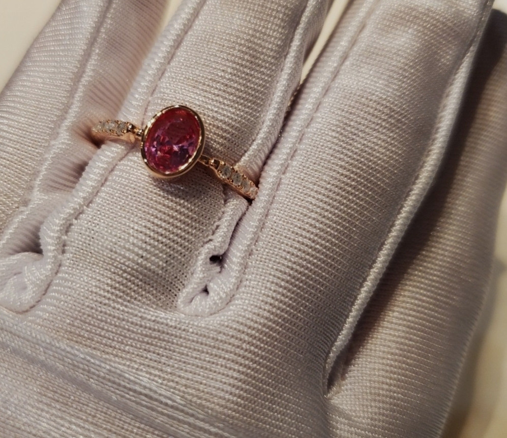 lab pink sapphire サファイアラウンド　天然石　トパーズ　ジェムストーン　ナチュラル　リング　指輪