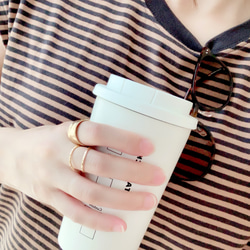 フリーサイズ◆重ねづけ風リング×ボリュームリング（ゴールド）/サージカルステンレス　指輪+フリーサイズ　春 金アレ対応 12枚目の画像