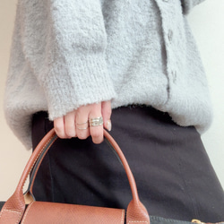 フリーサイズ◆重ねづけ風リング×ボリュームリング（ゴールド）/サージカルステンレス　指輪+フリーサイズ　春 金アレ対応 11枚目の画像