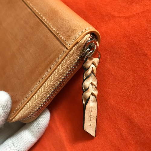 新作品 ブラウン ハンドメイド ブライドレザー ヌメ革本革 メンズ 長