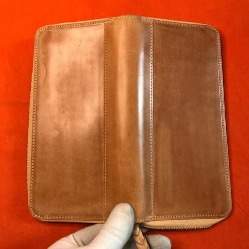 新作品 ブラウン ハンドメイド ブライドレザー ヌメ革本革 メンズ 長