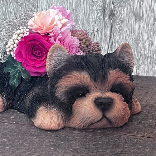 予約生地】一輪薔薇 ヨークシャテリア ヨーキー パネル生地 8柄