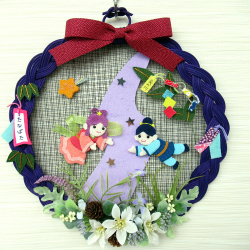 七夕のリース飾り 24-6 リース kisetukazari2 通販 17948537｜Creema