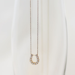4枚花びらのダイヤモンド0.132ct K10ピンクゴールドネックレス