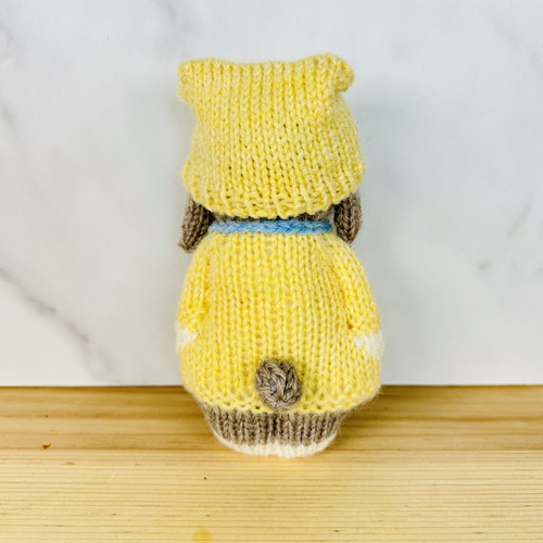 たれ耳うさぎ ぼうぐるみ 黄色花柄ワンピース あみぐるみ スウェーデン