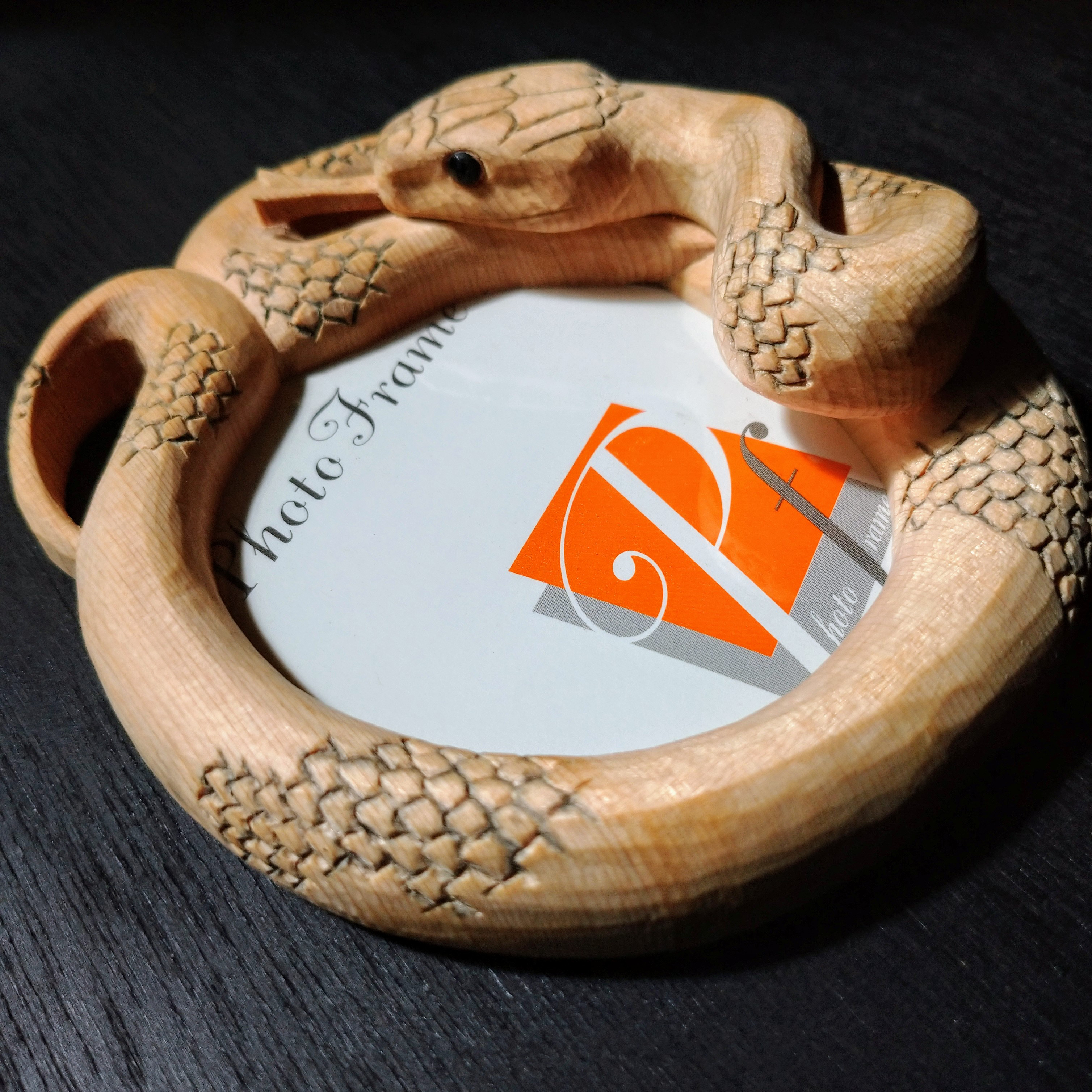 巳のフォトフレーム　墨