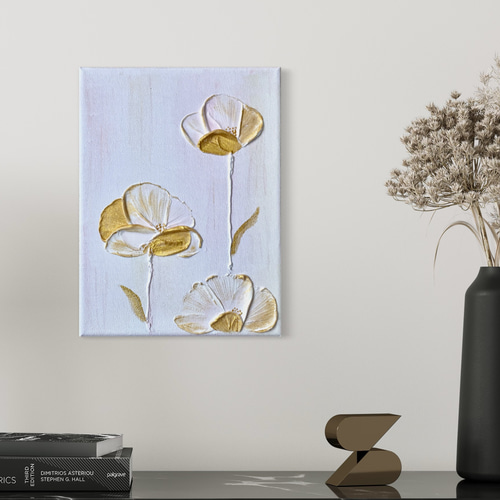 【新作】立体テクスチャーフラワーアート 40cm正方形 モダン 598bff7ca5ca3c82851d72ff37b8b2