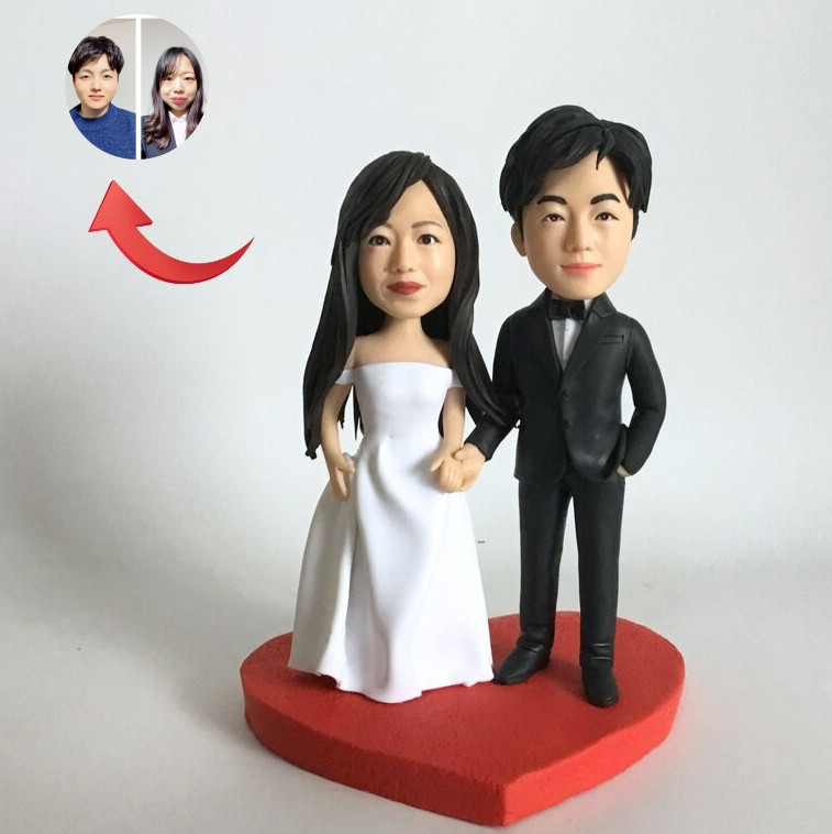 【オーダーメイド】 お写真からのウェディングフィギュア 衣装とポーズ決まったタイプ07 結婚式 ウェルカム フィギュア