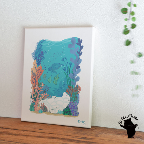 アートパネル サンゴ 夏 海 ガーデン 新築祝い ファブリックパネル