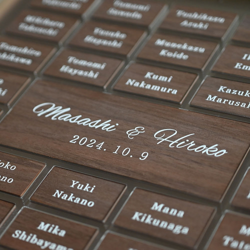 ゲスト参加型 【ウッドフレームとウッドピースの結婚証明書 クリア背景