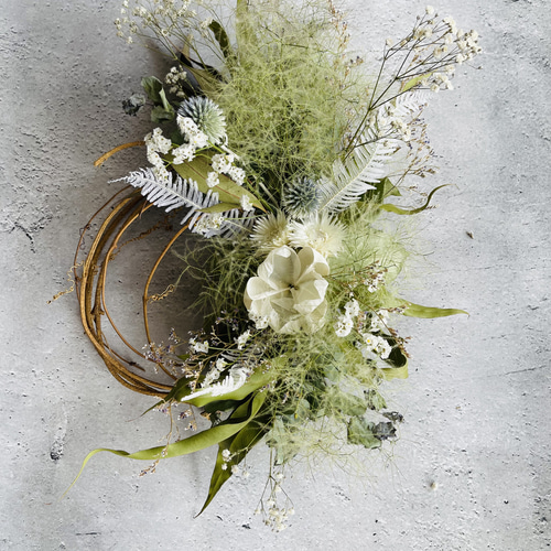 SALE ¥4500→¥4000 スモークツリーリース 3種類ドライフラワー ギフト