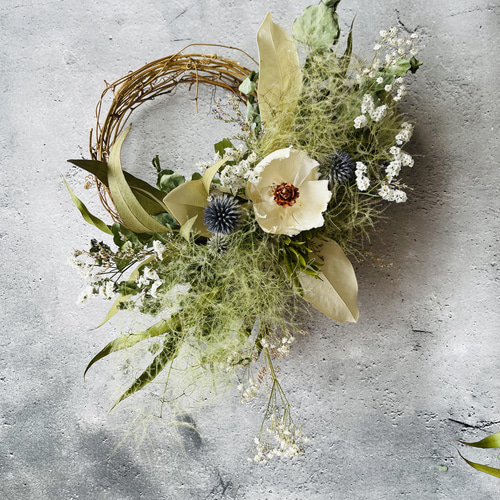 SALE ¥4500→¥4000 スモークツリーリース 3種類ドライフラワー ギフト