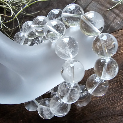 強力な浄化 16㎜ カンチェンジュンガ産 水晶ブレスレット 産地鑑別取得