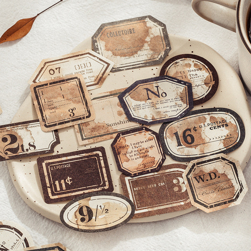 コラージュセット　コーヒー染め入り コラージュセットコーヒー染め入り