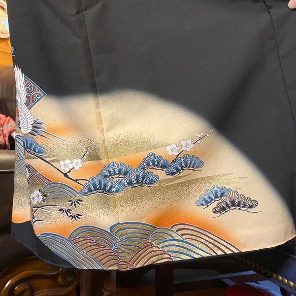 和洋折衷 黒留袖 着物 リメイク ワンピース ドレス 洗える 化繊 古着 舞鶴×金×黒/ブラック TKW-43 着物 和洋折衷 黒留袖 リメイク ワンピース ドレス 洗える 化繊 古着 舞鶴×金×黒/ブラック TKW 浴衣 ﾟ❀·°⟡ ⎯⎯⎯⎯⎯⎯⟡ ·❀·°✿ *･