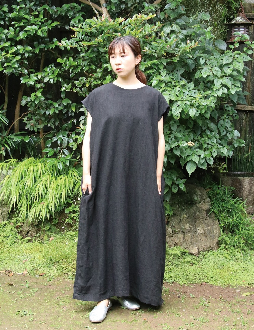 リネンフレンチスリーブワンピース