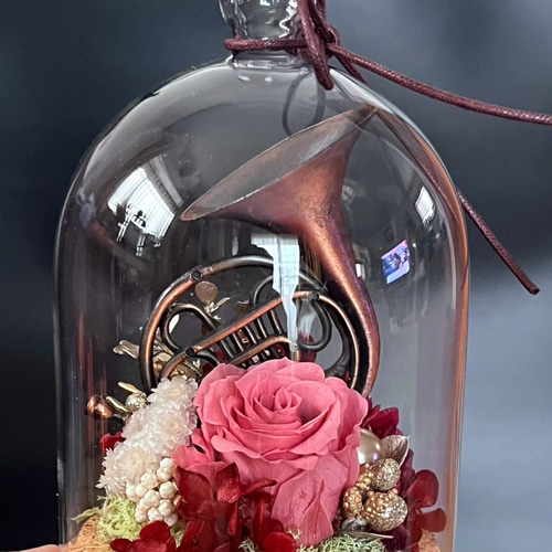 プリザーブドフラワー ドライフラワー 天然素材 ガラスドーム ピアノ