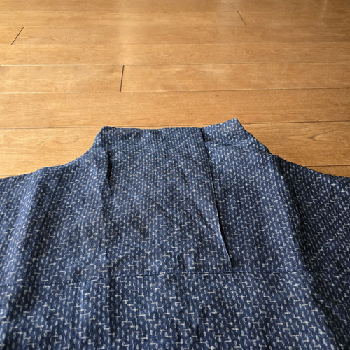 着物リメイク 手作り 近江上布 ブラウス 麻100% ロングパンツ  