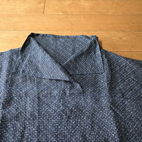 着物リメイク 手作り 近江上布 ブラウス 麻100% ロングパンツ  