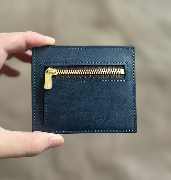 薄くて小さなフラグメントケース　【ターコイズ】　イタリアンレザー　マルゴー 薄くて小さなフラグメントケース 【ターコイズ】 イタリアン