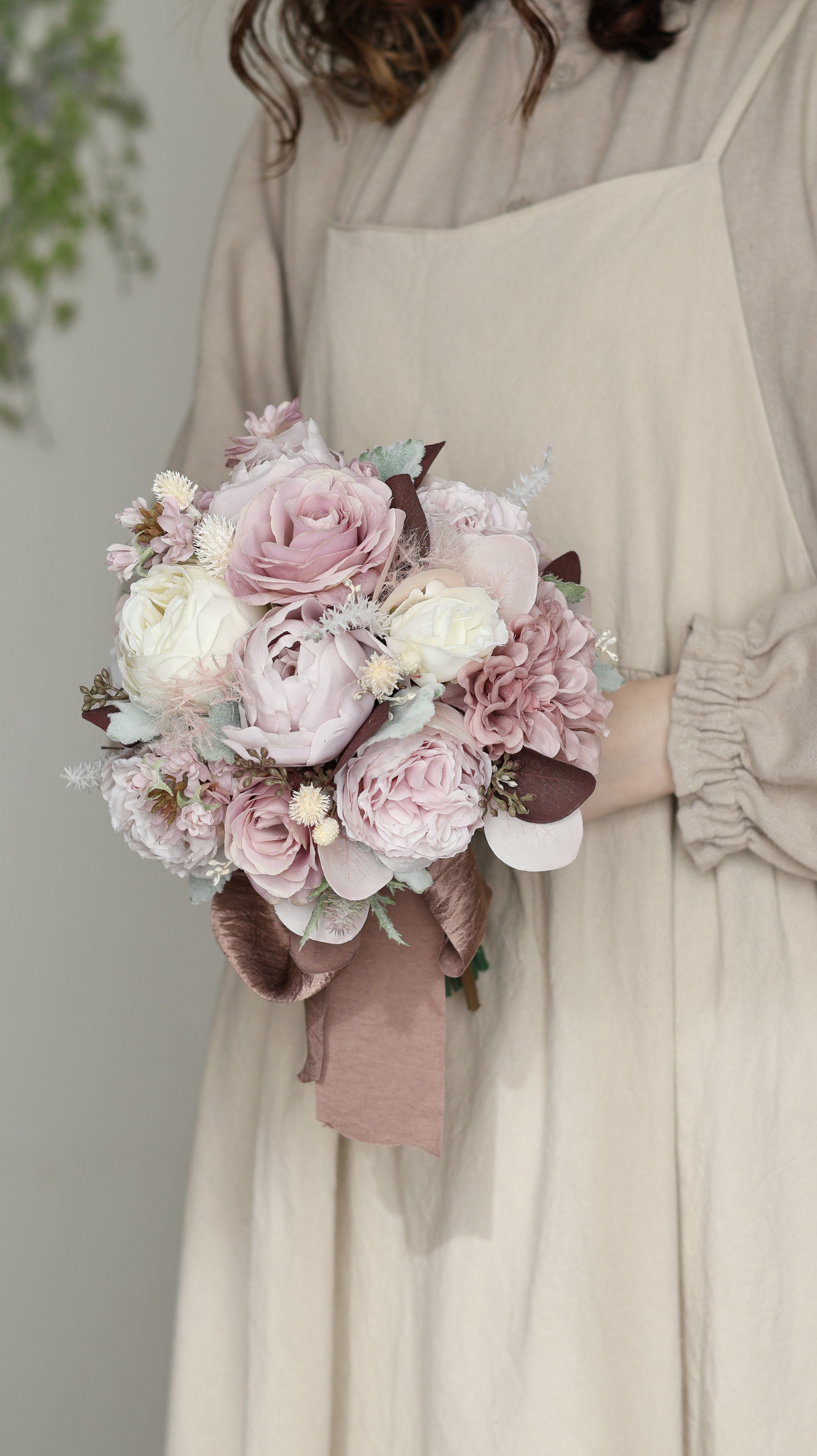 ウェディングブーケ・ブートニア付き　アーティフィシャルフラワー