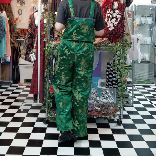 龍×鳳凰 チャイナセットアップ:グリーン セットアップ Hand Made :SSD  